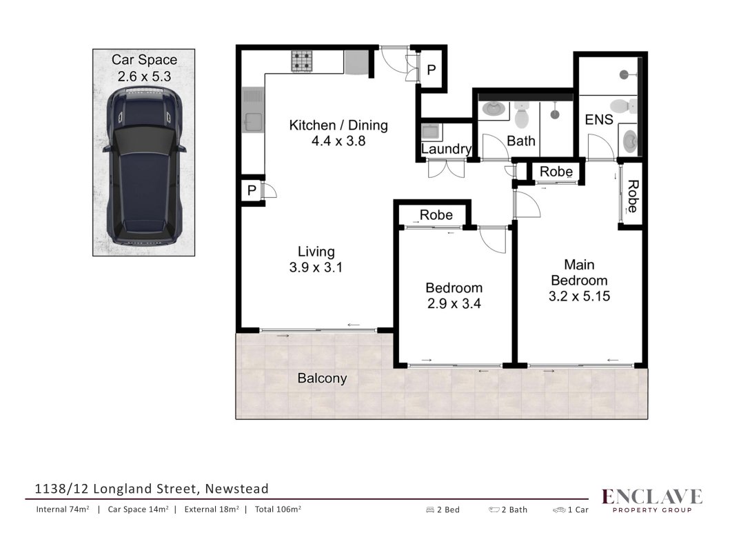 Impressive Mirvac Apartment in the Heart of Newstead Gallery